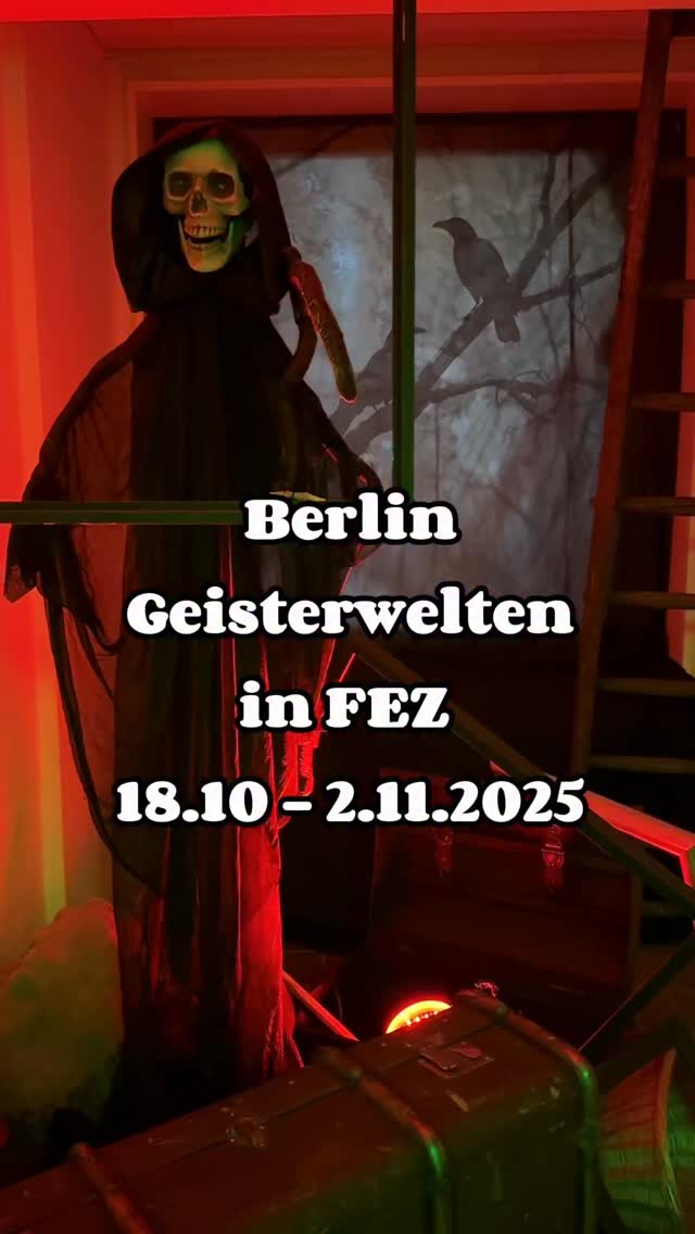 #berlinwithkids #berlinmitkind
Geisterwelten im FEZ Berlin 🎃👻 @fez.berlin 
Last weekend we visited a special Halloween event at FEZ Berlin - and if your kids are into spooky fun, this one’s for them! 🕸️✨
The whole place is turned into a Halloween wonderland, with creative workshops, theatre performances, a cinema showing an old DDR movie (we really enjoyed that!), and lots of mysterious corners to explore. Costumes are welcome - and highly encouraged! 🕷️

Our highlights? Definitely the Geisterbahn and the Labyrinth.

📍FEZ Berlin - Geisterwelten
🕐 Open until 2 November (on Halloween from 14 - 21)
💰 Tickets: €5 per person or €4 each for families (2+ people)
👧 Recommended for kids 7+
👗 Costumes encouraged!

#fezberlin #geisterwelten #berlinwithkids #thingstodoinberlin #berlinmitkindern #halloweeninberlin #kidsinberlin #berlinfamilyactivities #autumninberlin #familyinberlin #visitberlin #berlindubistwunderbar