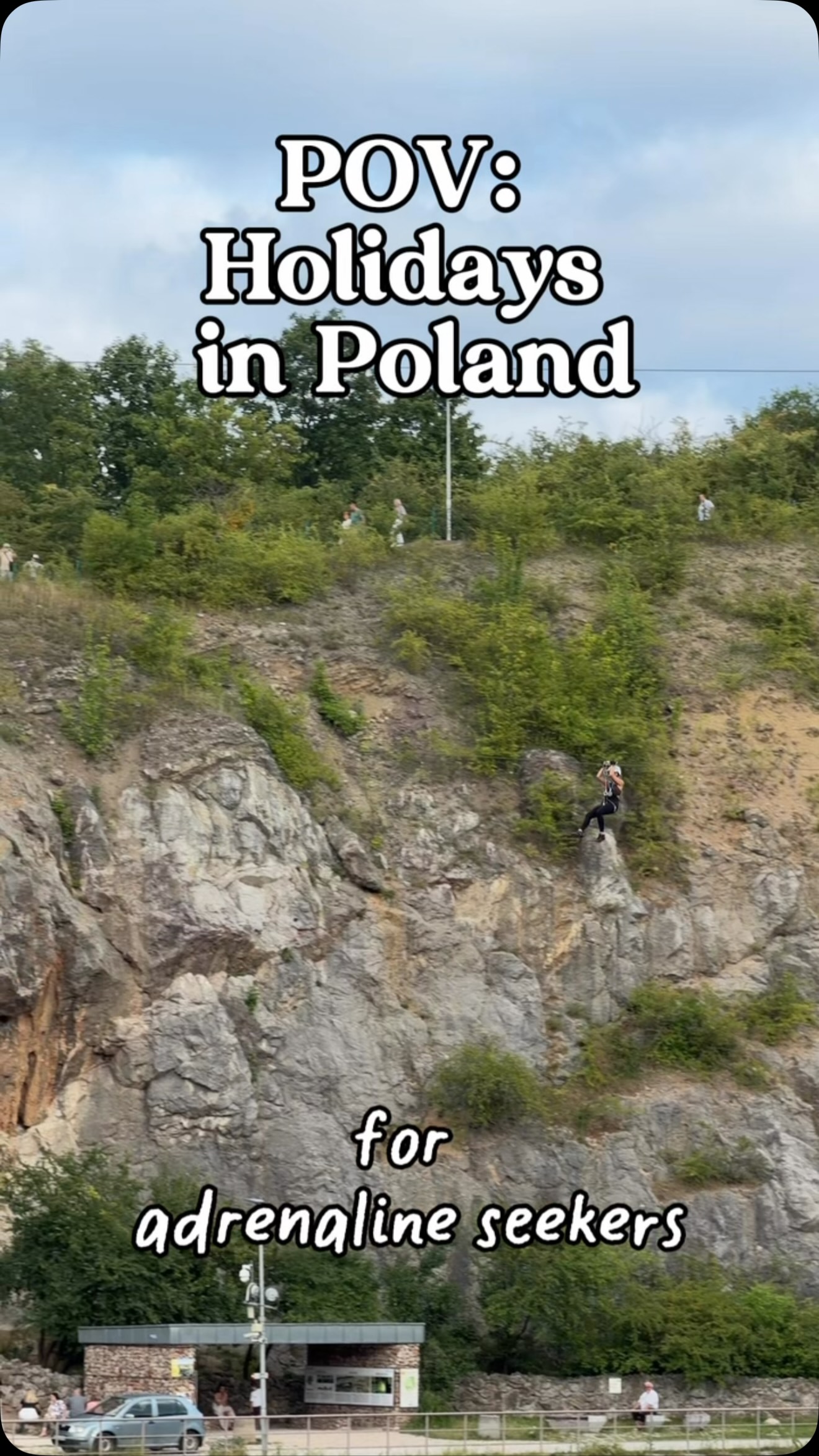 #poland #polandwithkids 
POV: holidays in Poland 🇵🇱✨

A zipline... in the middle of a city... inside an old quarry? YES PLEASE. 🤯

If you’re looking for an adrenaline rush, this one definitely belongs on your Poland bucket list.

The zipline at Kadzielnia @tyrolkinakadzielni had been on my list for a long time. I was absolutely sure my kids would love it... and I was right. 🤍

What I wasn’t so sure about was myself.

I have a fear of heights and, honestly, I kept wondering until the very last minute if I should do it. My heart was racing the whole time, but I’m so glad I didn’t back out because the experience is incredible.

The adventure takes place in a former limestone quarry right in the heart of Kielce. The course includes scenic ziplines, suspension bridges and climbing sections, with over 600 metres in total and the longest zipline stretching 333 metres. At some points you’re flying up to 40 metres above the ground. 
💙 A huge shoutout to the instructors. They were patient, supportive, funny and made me feel safe from the very beginning.

The rest of my family? They were absolutely obsessed and would’ve happily done it all over again. 😄

Even with my fear of heights... I’d still 100% recommend it.

📍 Tyrolki na Kadzielni, Kielce, Poland

#visitpoland #kadzielnia #zipline